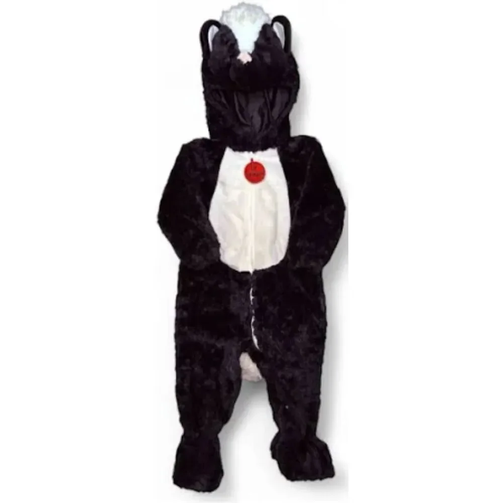 The Humane Society Lil Stinker Skunk Costume Hooded Fur Bodysuit Infant 3-6 mo